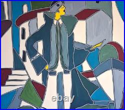 KLEYMAN Tableau Art Déco Côté 73x60 Demoiselle à l'Automobile Direct Artiste