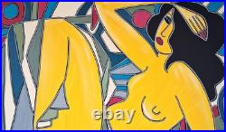 KLEYMAN Tableau Unique Côte Akoun 73x60 Nu à la balle rouge Direct Artiste