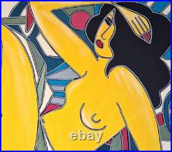 KLEYMAN Tableau Unique Côte Akoun 73x60 Nu à la balle rouge Direct Artiste