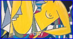 KLEYMAN Tableau Unique Côte Akoun 73x60 Nu à la balle rouge Direct Artiste