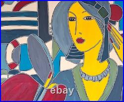 KLEYMAN Tableau XXL AKOUN 81x65 Demoiselles devant le Miroir Direct Artiste