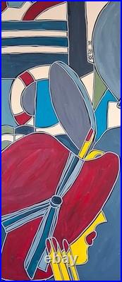 KLEYMAN Tableau XXL AKOUN 81x65 Demoiselles devant le Miroir Direct Artiste