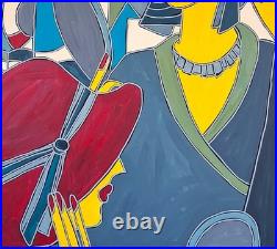 KLEYMAN Tableau XXL AKOUN 81x65 Demoiselles devant le Miroir Direct Artiste