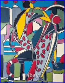 KLEYMAN Tableau XXL Unique 81x65 Elégante au Harry's Bar Direct Artiste