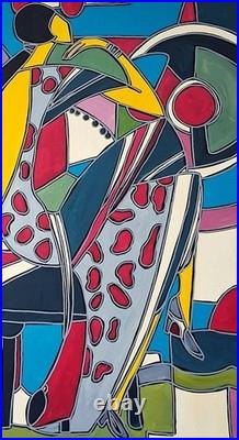 KLEYMAN Tableau XXL Unique 81x65 Elégante au Harry's Bar Direct Artiste