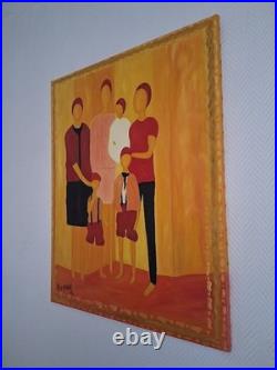 KLEYMAN Unique et Rare Côte Akoun 2002 XXL 92x73 Ma Famille Direct Artiste