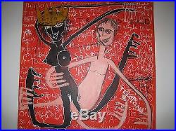 KOKIAN ACRYLIQUE SUR TOILE / TABLEAU 1mx1m No Jonone Combas Basquiat Haring