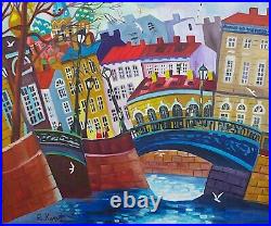 Kouptsov / Peintre Russe/ Oeuvre Originale & Signee / Canal De St-petersbourg