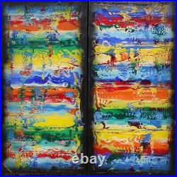 Ksavera Rainbow Abstract A940 diptyque (2022) Abstrait