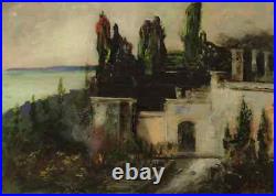 LA VILLA DES OMBRES. Peinture symbolique. Esprit romantisme allemand (A. Böcklin)