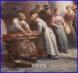 LÉONARD SAURFELT 1840-1890. La Vie Quotidienne Peinture huile sur toile signé