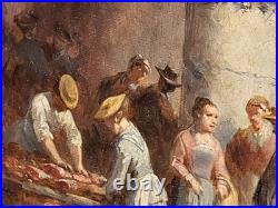 LÉONARD SAURFELT 1840-1890. La Vie Quotidienne Peinture huile sur toile signé