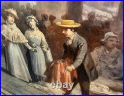 LÉONARD SAURFELT 1840-1890. La Vie Quotidienne Peinture huile sur toile signé