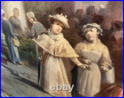 LÉONARD SAURFELT 1840-1890. La Vie Quotidienne Peinture huile sur toile signé