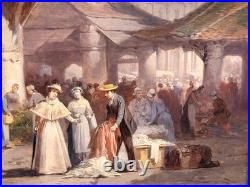 LÉONARD SAURFELT 1840-1890. La Vie Quotidienne Peinture huile sur toile signé