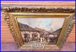 LÉONARD SAURFELT 1840-1890. La Vie Quotidienne Peinture huile sur toile signé