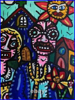 LES FERMIERS-Tableau figuration libre contemporain de VISTO