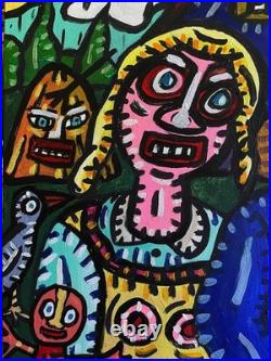 LES FERMIERS-Tableau figuration libre contemporain de VISTO