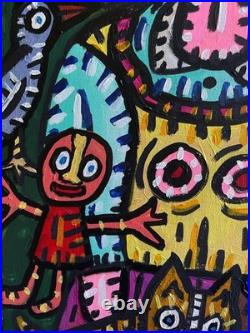 LES FERMIERS-Tableau figuration libre contemporain de VISTO