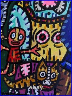 LES FERMIERS-Tableau figuration libre contemporain de VISTO