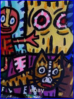 LES FERMIERS-Tableau figuration libre contemporain de VISTO