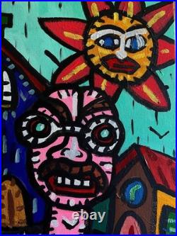 LES FERMIERS-Tableau figuration libre contemporain de VISTO