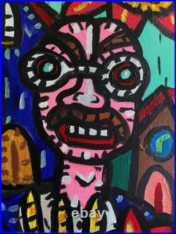 LES FERMIERS-Tableau figuration libre contemporain de VISTO