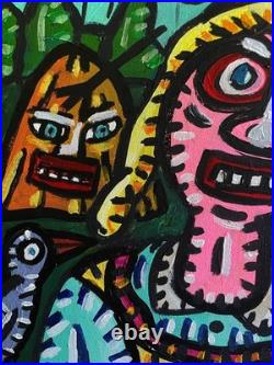 LES FERMIERS-Tableau figuration libre contemporain de VISTO