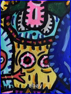 LES FERMIERS-Tableau figuration libre contemporain de VISTO