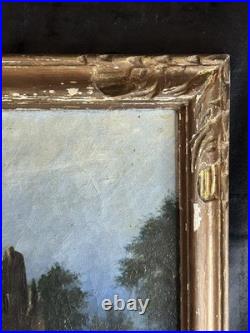 L. Besson Huile sur toile Paysage architectural Vue de ruine Début XXème