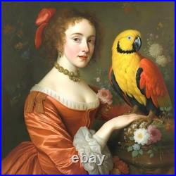 La Dame au Perroquet d'Or Tullasky Acrylique originale 40x40 cm