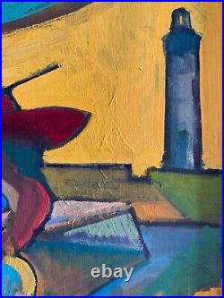 La Femme Au Chapeau / Huile Sur Toile Signée Michel Corbel