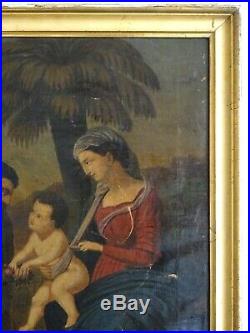 La Sainte Famille Au Palmier/fuite En Égypte-peinture/xix/d'après Raphael Sanzio