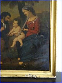 La Sainte Famille Au Palmier/fuite En Égypte-peinture/xix/d'après Raphael Sanzio