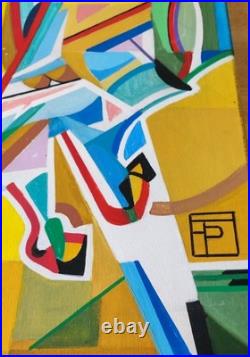 La course de chevaux, Huile sur toile monogrammée FP