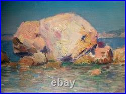 Laurent Mattio (1892-1965) Le rocher de l'anse Magaud La Garde Huile sur Toile