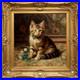 Le chaton aux fleurs? 40×40 cm