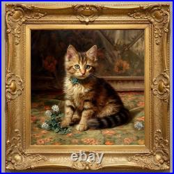 Le chaton aux fleurs? 40x40 cm