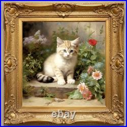 Le chaton aux fleurs? 40x40 cm