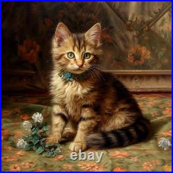 Le chaton aux fleurs? 40x40 cm