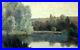 Léon BAROTTE, paysage 1906, étang, arbres, pêcheur, Lorraine, tableau, peinture