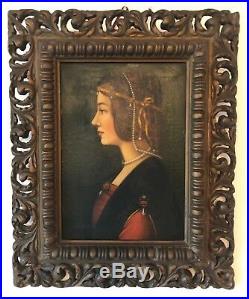 Leonardo da Vinci Béatrice d'Este peinture sur toile Copie XXe Sforza Milano
