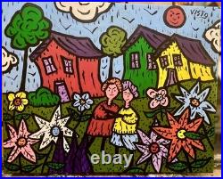 Les Trolls À La Plage- Acrylique Sur Toile 40 X 50 CM Du Peintre Visto