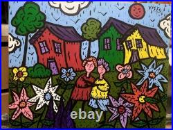 Les Trolls À La Plage- Acrylique Sur Toile 40 X 50 CM Du Peintre Visto