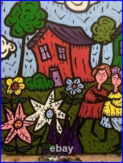 Les Trolls À La Plage- Acrylique Sur Toile 40 X 50 CM Du Peintre Visto