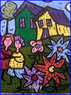 Les Trolls À La Plage- Acrylique Sur Toile 40 X 50 CM Du Peintre Visto