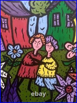 Les Trolls À La Plage- Acrylique Sur Toile 40 X 50 CM Du Peintre Visto