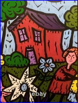 Les Trolls À La Plage- Acrylique Sur Toile 40 X 50 CM Du Peintre Visto