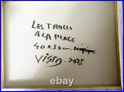 Les Trolls À La Plage- Acrylique Sur Toile 40 X 50 CM Du Peintre Visto