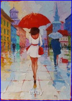 Lidia Tchoumakova Après-midi sur la place, huile sur toile, 50x70cm